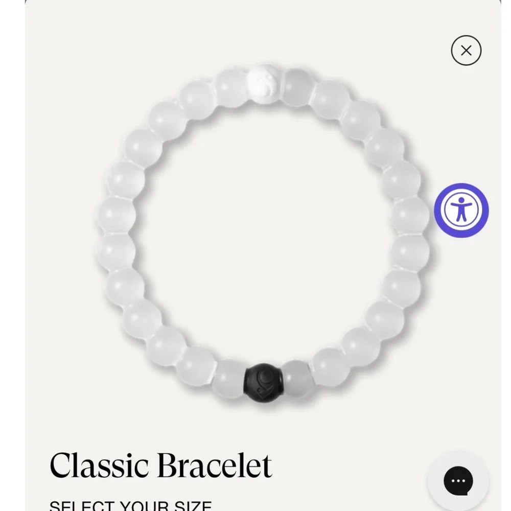 Lokai Classic Bracelet‎ Set of 2 White Bead Silicone 6 inch Small